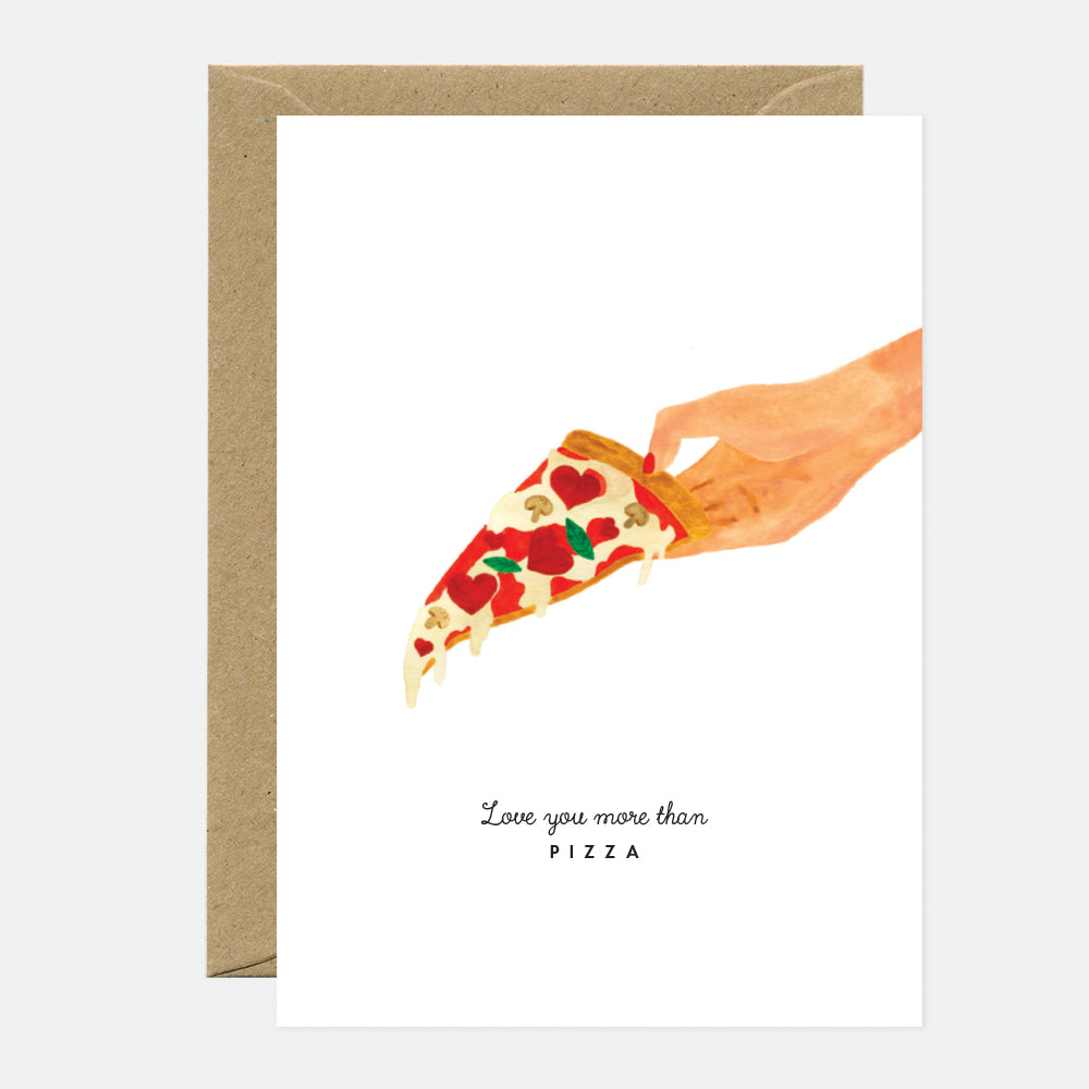 All the Ways to Say Grußkarte All the ways to say "Love you more than Pizza" | A6 Klappkarten mit Recycling-Umschlag aus Frankreich