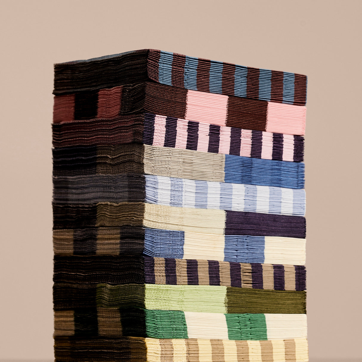 HAY Servietten „Light Pink & Dark Blue Pillar Stripe“ | Set mit 20 Stück | HAY