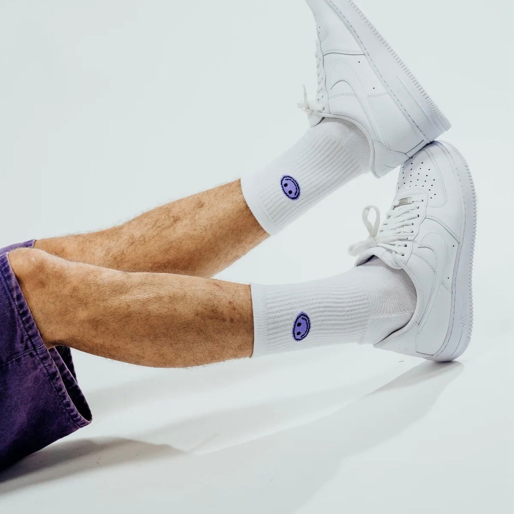 NO BAD DAYS CLUB Socken "Smiley Lavender" No Bad Days Club | aus Baumwolle in Portugal hergestellt