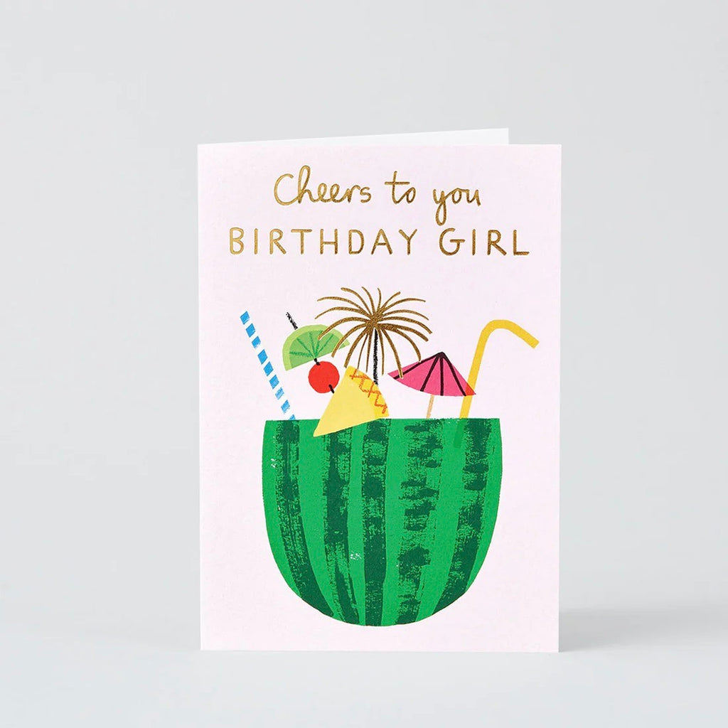 WRAP Grußkarte "Cheers Birthday Girl" von WRAP aus London | Stilvolle Geburtstagsgrüße