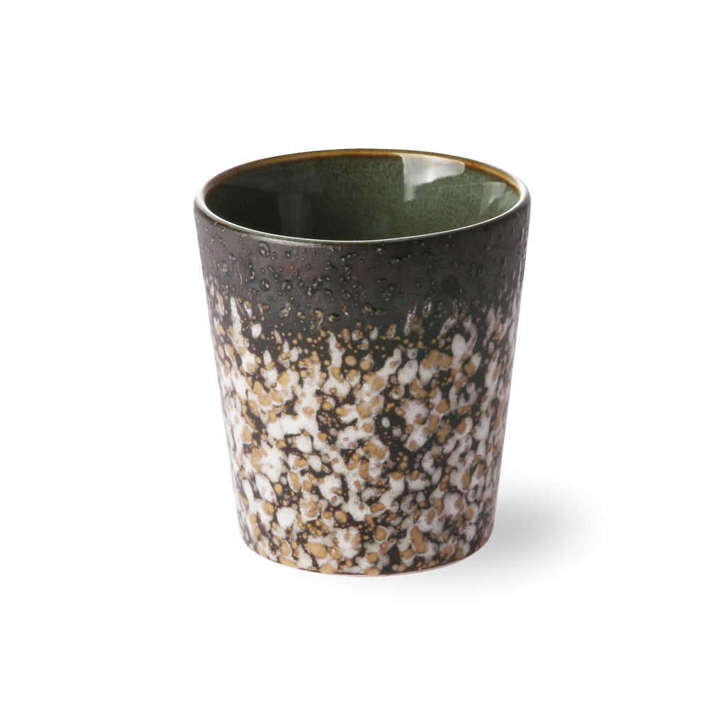 HKliving Tasse HKliving "70s Ceramics Mud" | 180ml Steingut-Tasse im Retro-Design