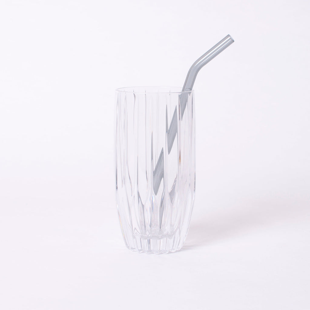SCHEE Trinkhalm aus Glas 20cm Grey