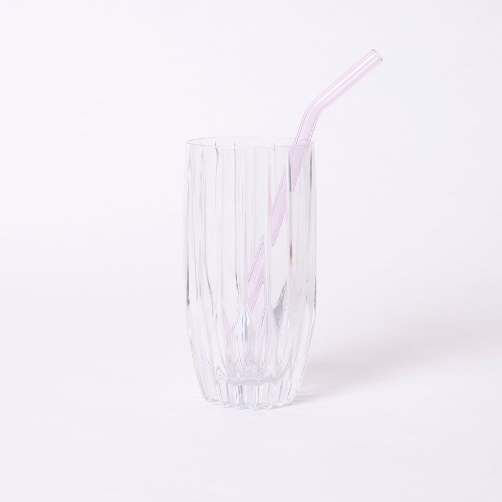SCHEE Trinkhalm aus Glas 20cm Pink