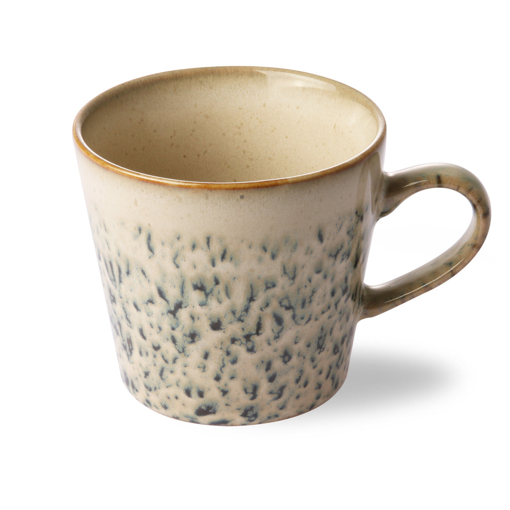 HKliving Cappucino Tasse HKliving "70s Ceramics Hail" | 300ml Steingut-Tasse im Retro-Design