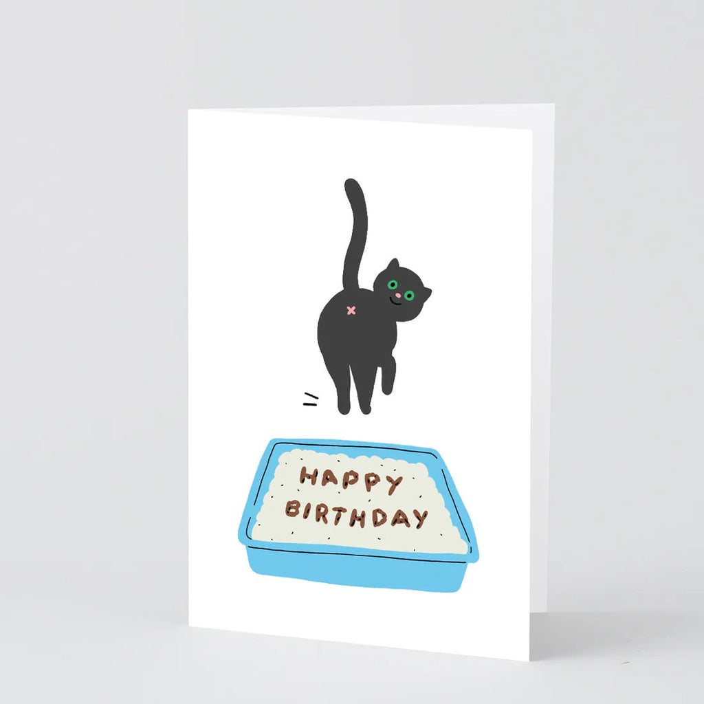 WRAP Grußkarte "Happy Birthday Cat Poop" von WRAP aus London | Ein humorvoller Geburtstagsgruß für Katzenliebhaber