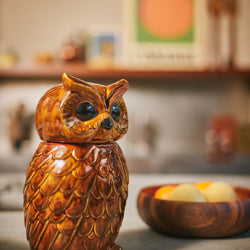 HKliving Keramikdose "Owl roasted" | HKliving | Aufbewahrung mit Retro-Charme