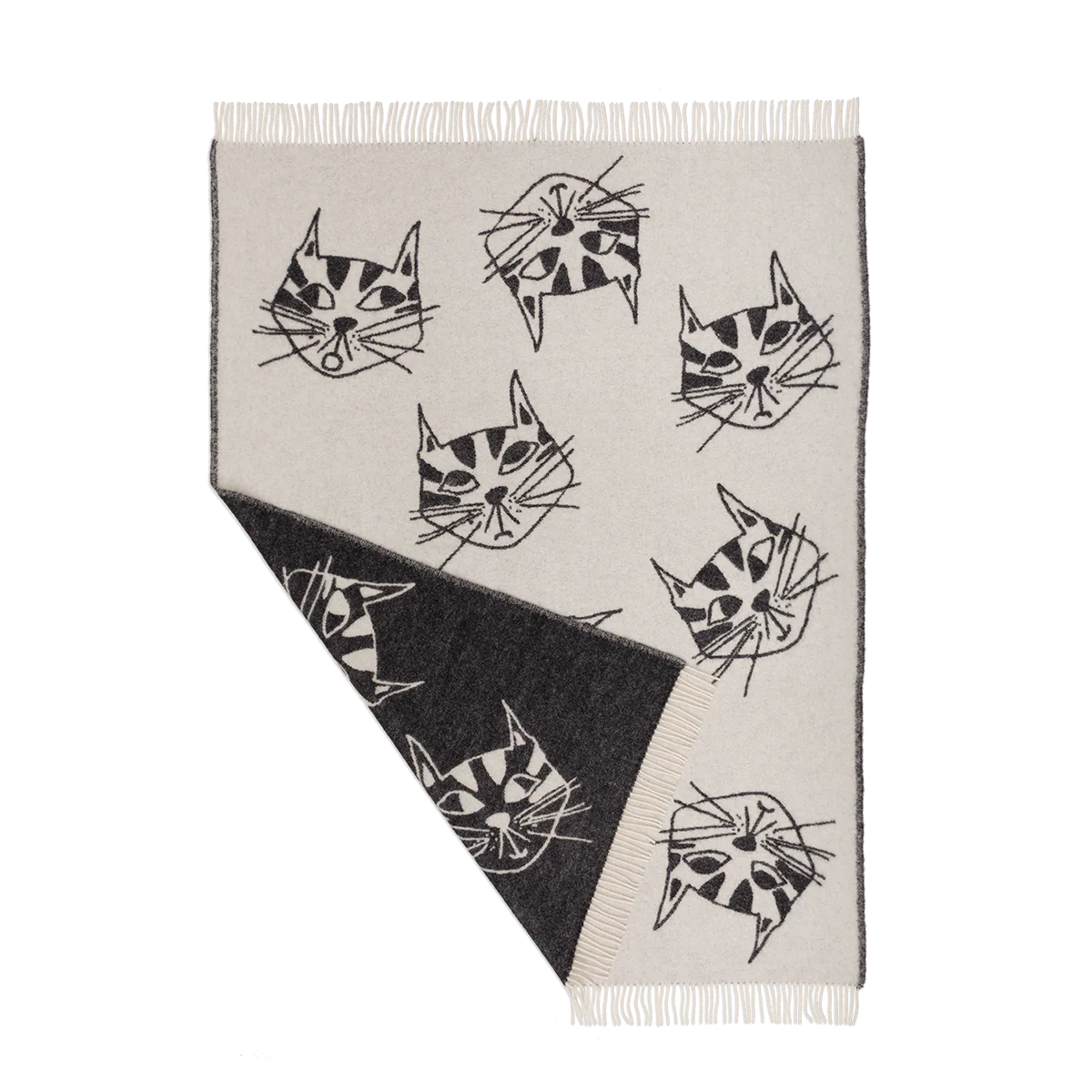 helen b Decke “Cats All Over” (130×170 cm) | Kuschelig mit Katzenmotiv | helen b