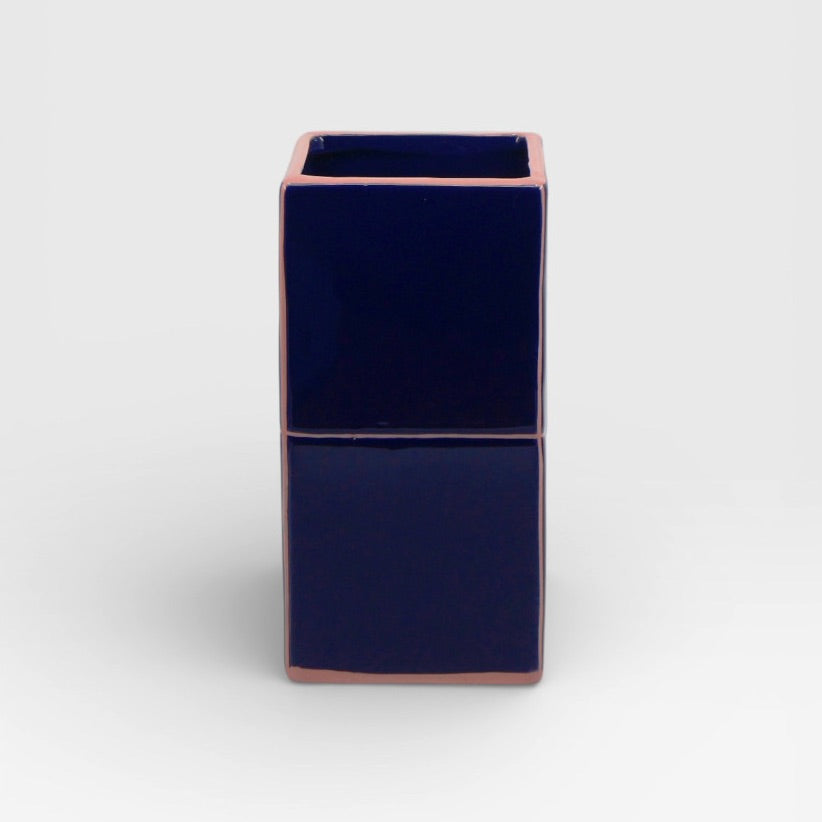 Table Machine Vase “Double Tile” Blue & Pink | Modernes Statement | Table Machine