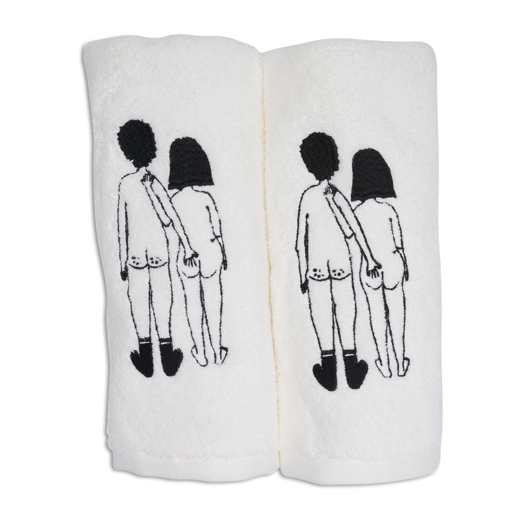 helen b Gästehandtücher helen b "Naked Couple Back" | mit Illustrationen von Helen Blanchaert (2 Stk.)
