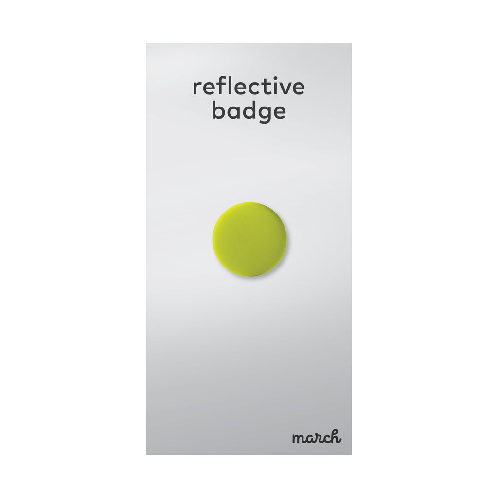 March Design Studio Reflective Badge Mini Neon Yellow