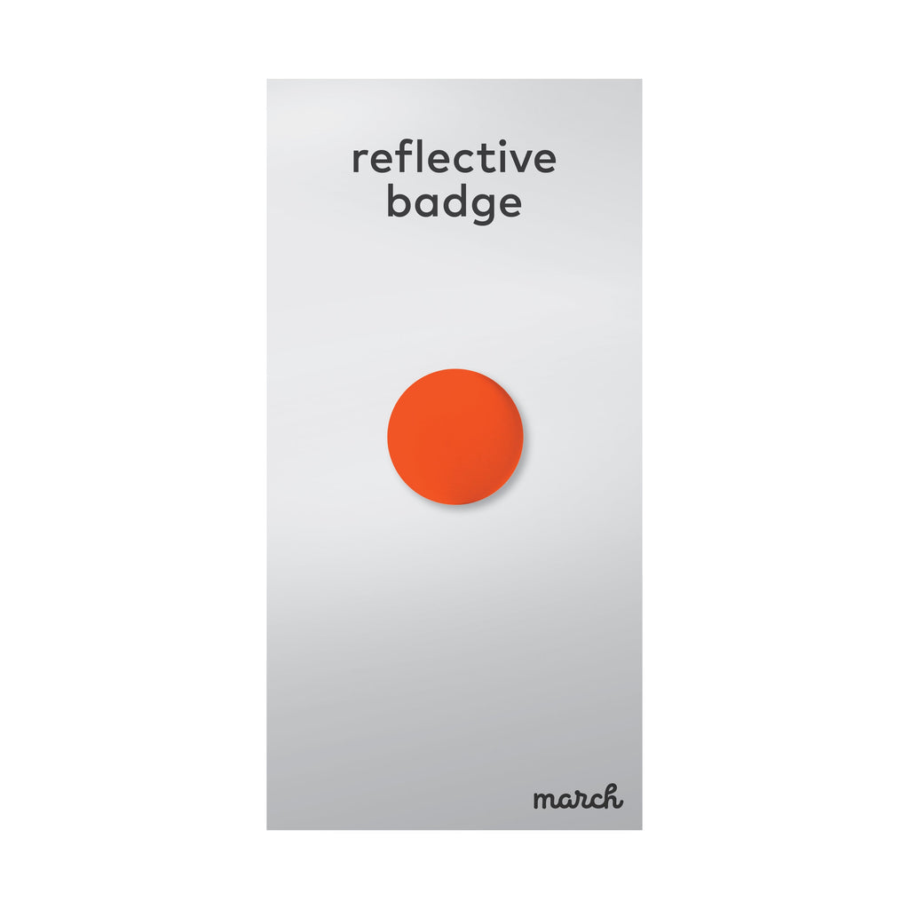March Design Studio Reflective Badge Mini Neon Orange