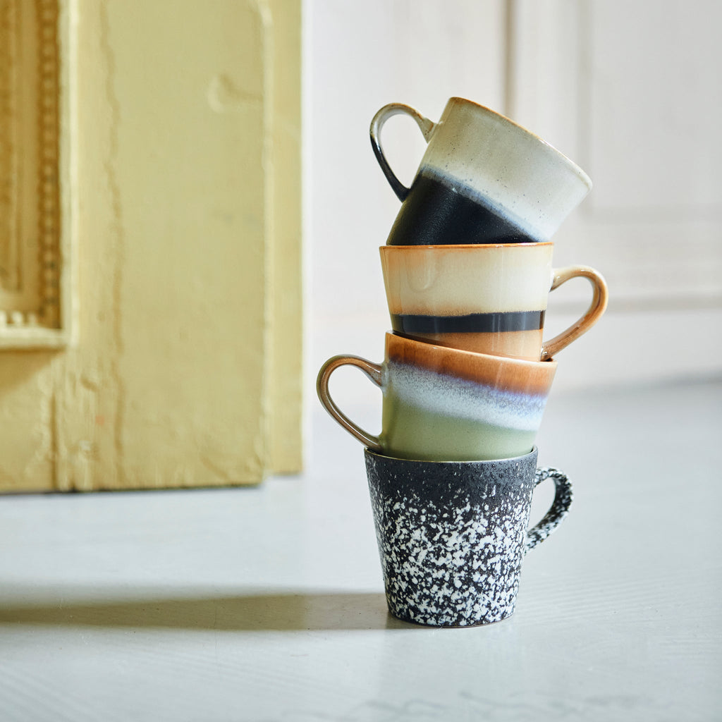 HKliving Americano Tasse HKliving "70s Ceramics Peat" | 260 ml Steingut-Tasse im Retro-Design