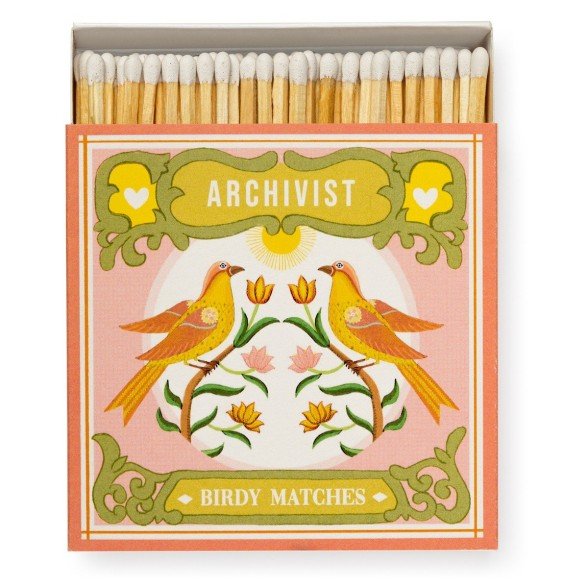 Archivist Lange Streichhölzer "Ariane´s Birdy Matches" von The Archivist | 100 Stück in Square Matchbox