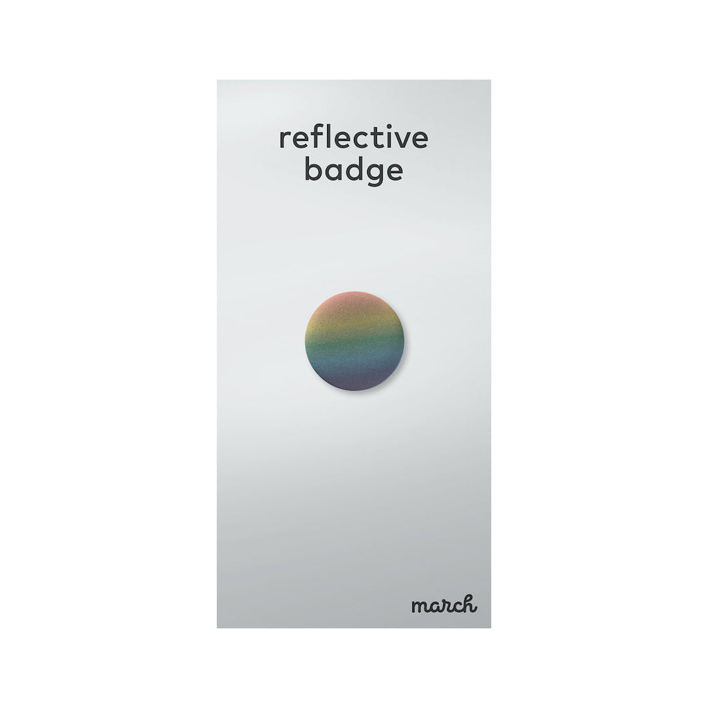 March Design Studio Reflective Badge Mini Rainbow