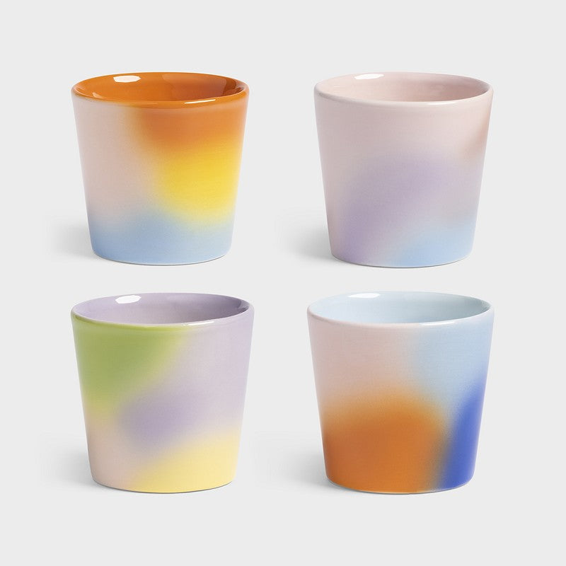&Klevering Tasse &Klevering Hue | 4er-Set mit Farbverlauf aus Porzellan in Small