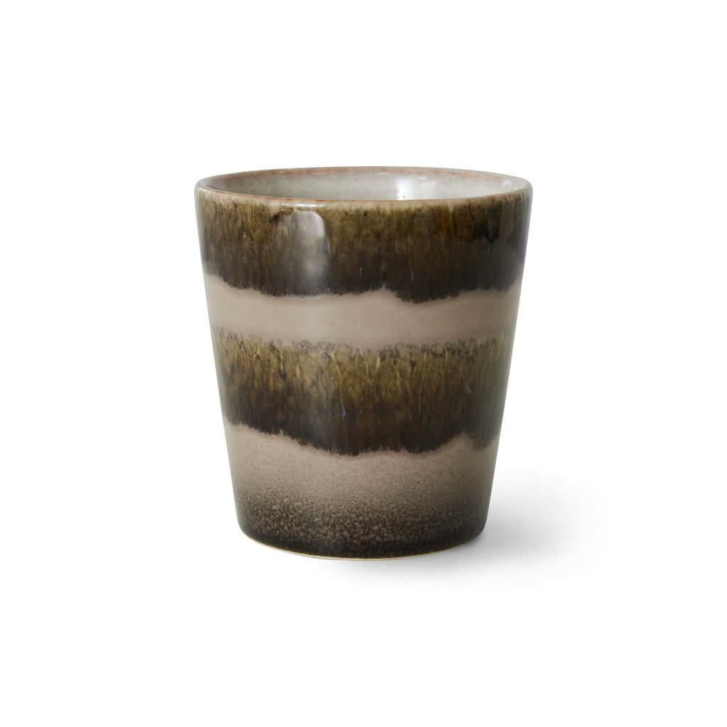 HKliving Tasse HKliving "70s Ceramics Fern" | 180ml Steingut-Tasse im Retro-Design