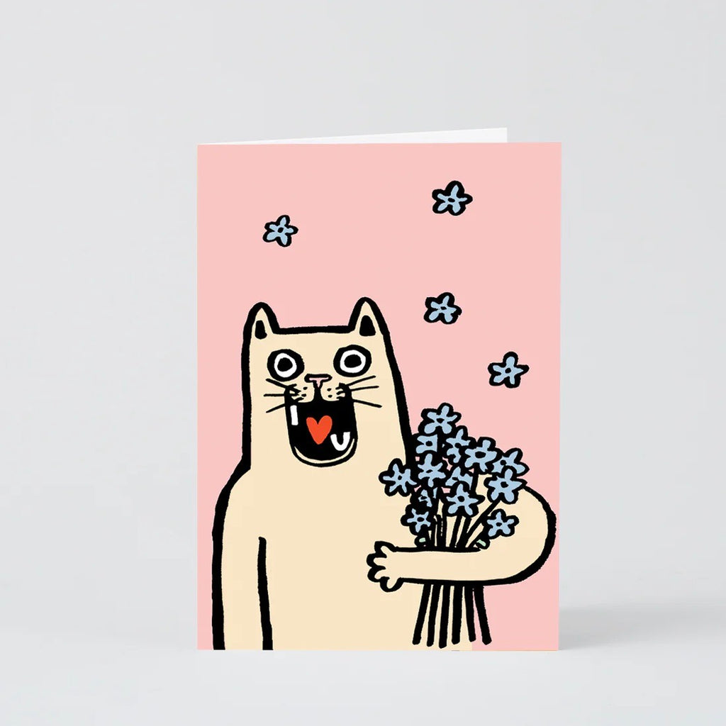 WRAP Grußkarte "I Love You Cat" von WRAP aus London | Liebevolle Grüße mit Katzenliebe