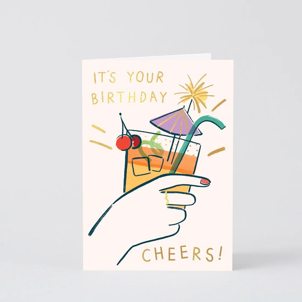 WRAP Grußkarte "It's Your Birthday Cheers" von WRAP aus London | Feiere deinen Geburtstag mit einem Prost