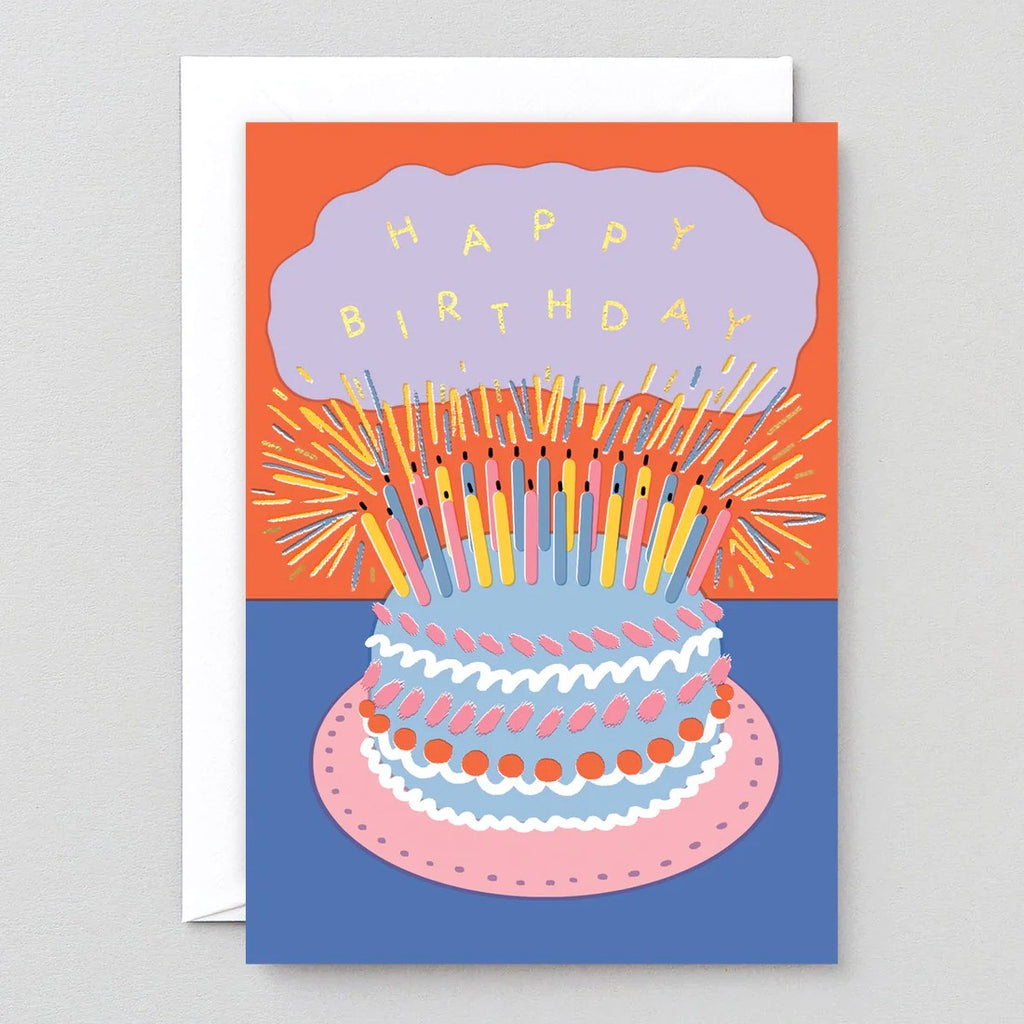 WRAP Grußkarte "Cake & Candles" von WRAP aus London | Geburtstagsfreude mit Kuchen und Kerzen
