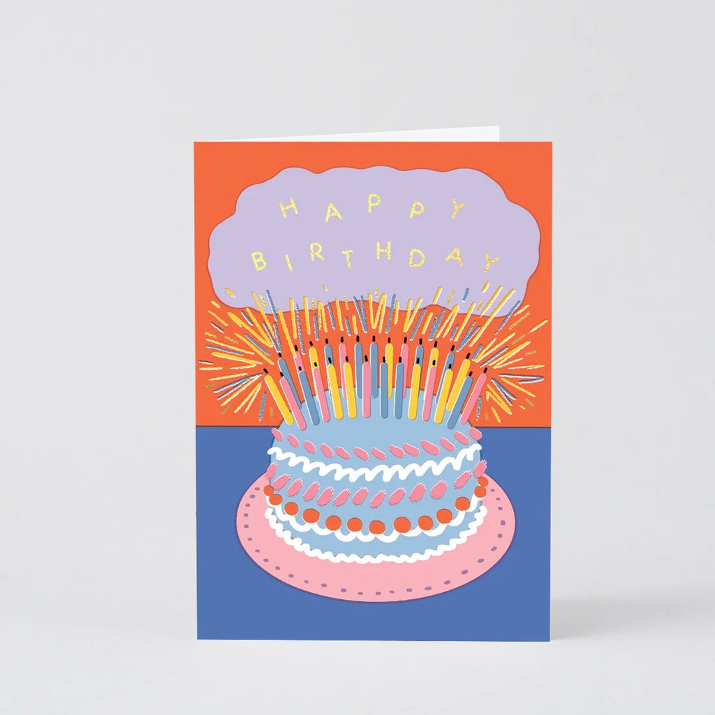 WRAP Grußkarte "Cake & Candles" von WRAP aus London | Geburtstagsfreude mit Kuchen und Kerzen