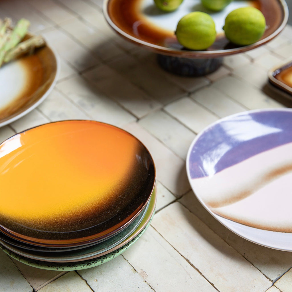 HKliving 2er Set Teller HKliving "70s Ceramics Valley" | 22cm Side Plates aus Keramik im Retro-Design
