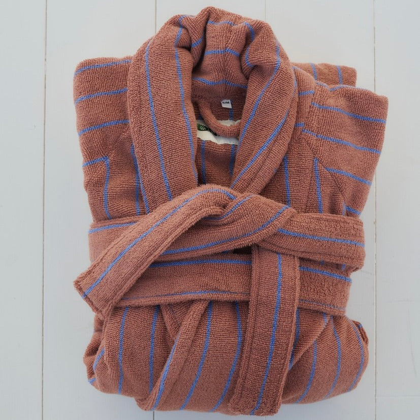 BONGUSTA Bademantel „Naram Camel & Ultramarine S/M“ | Zum Einkuscheln | Bongusta