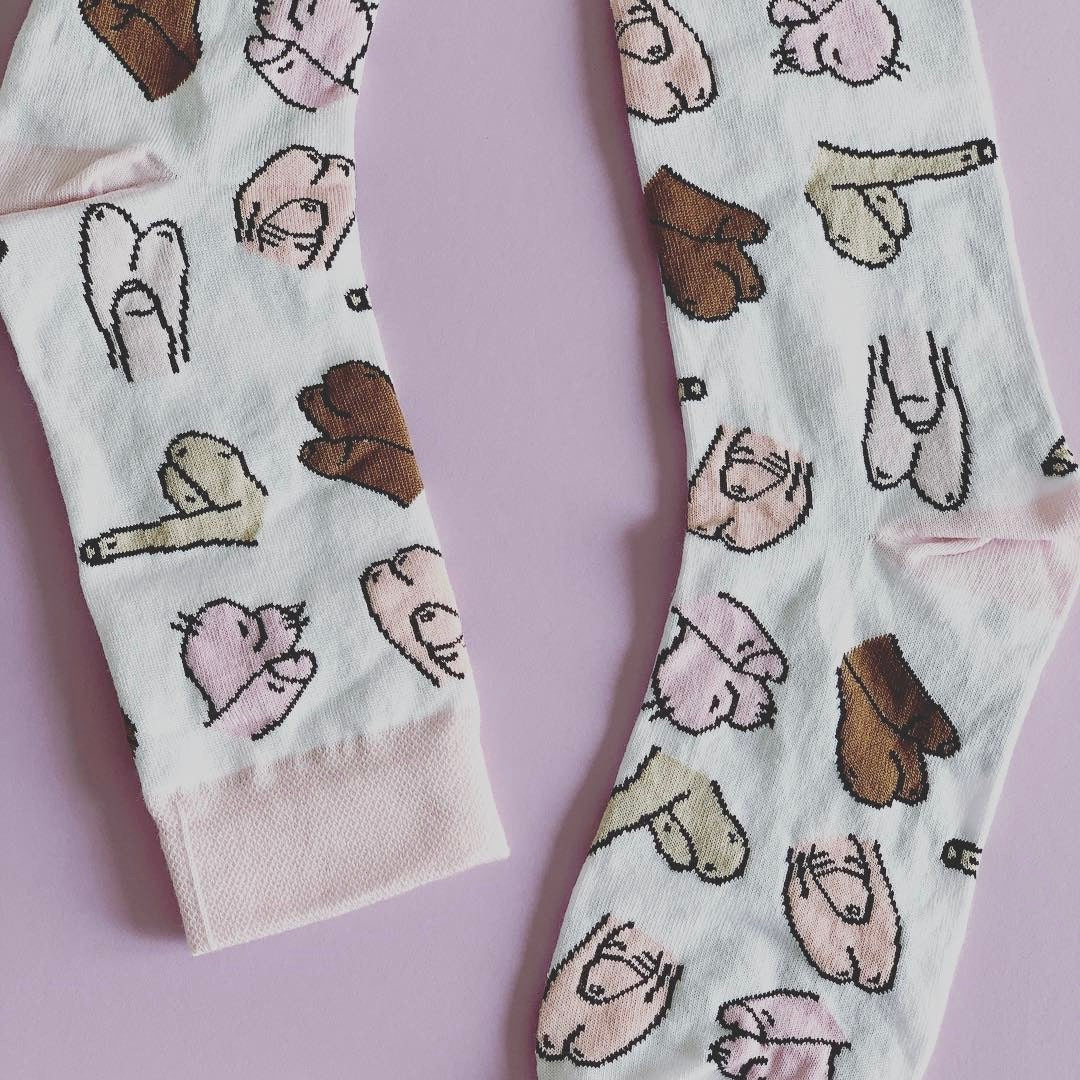 Eat Mielies Weird Illustration Socken "Willies" Eat Mielies Weird Illustration | Bunte Baumwollstrümpfe