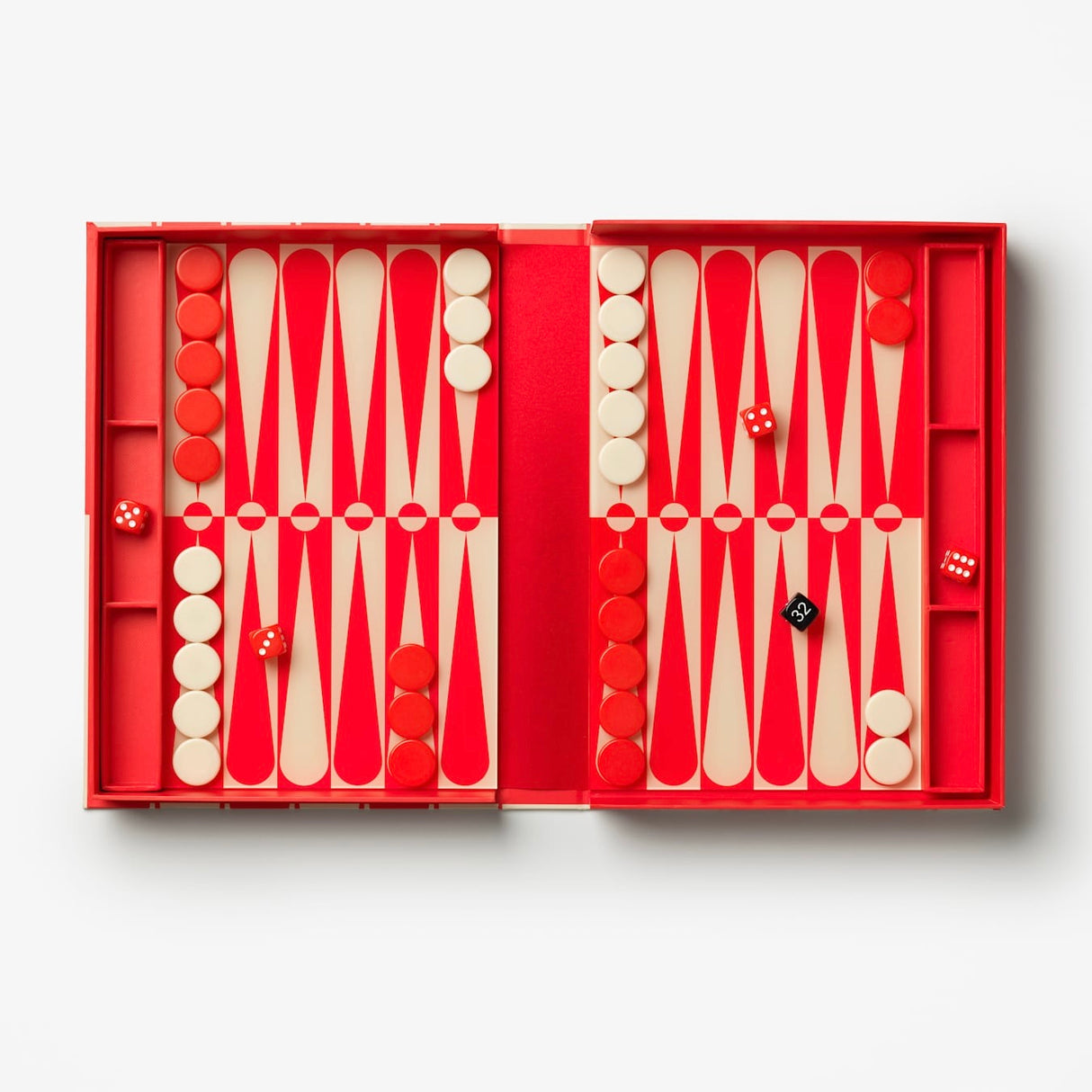 PRINTWORKS Spiel “The Art of Backgammon” Red/Cream | Design Backgammon | PRINTWORKS