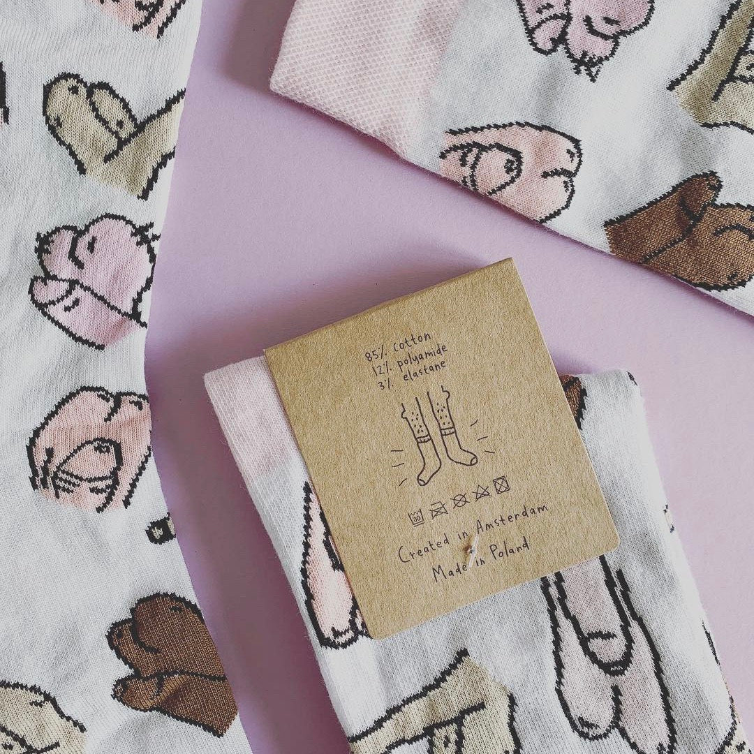 Eat Mielies Weird Illustration Socken "Willies" Eat Mielies Weird Illustration | Bunte Baumwollstrümpfe