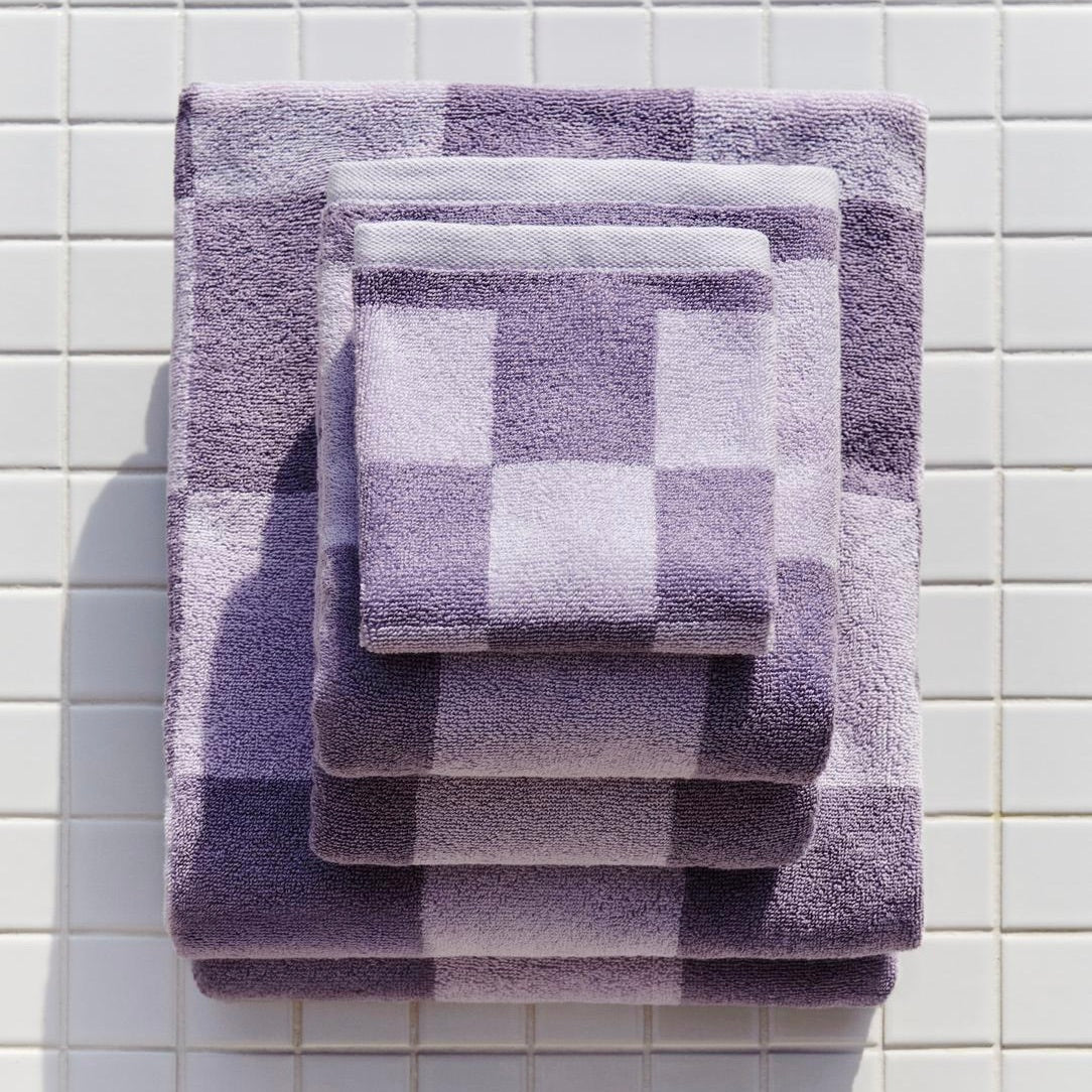 HAY Badematte „Check Lavender 50×90 cm“ | Rutschfest & soft | HAY