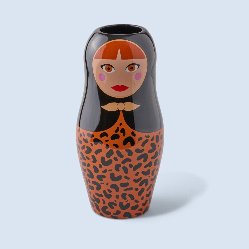 Fluid Market Vase „Doll Leopard“ | Figurative Vase im Leopardenlook | Fluid Market