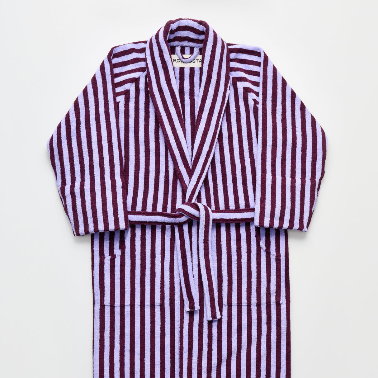 BONGUSTA Bademantel „Naram Wine & Lavender Blue L/XL“ | Zum Einkuscheln | Bongusta