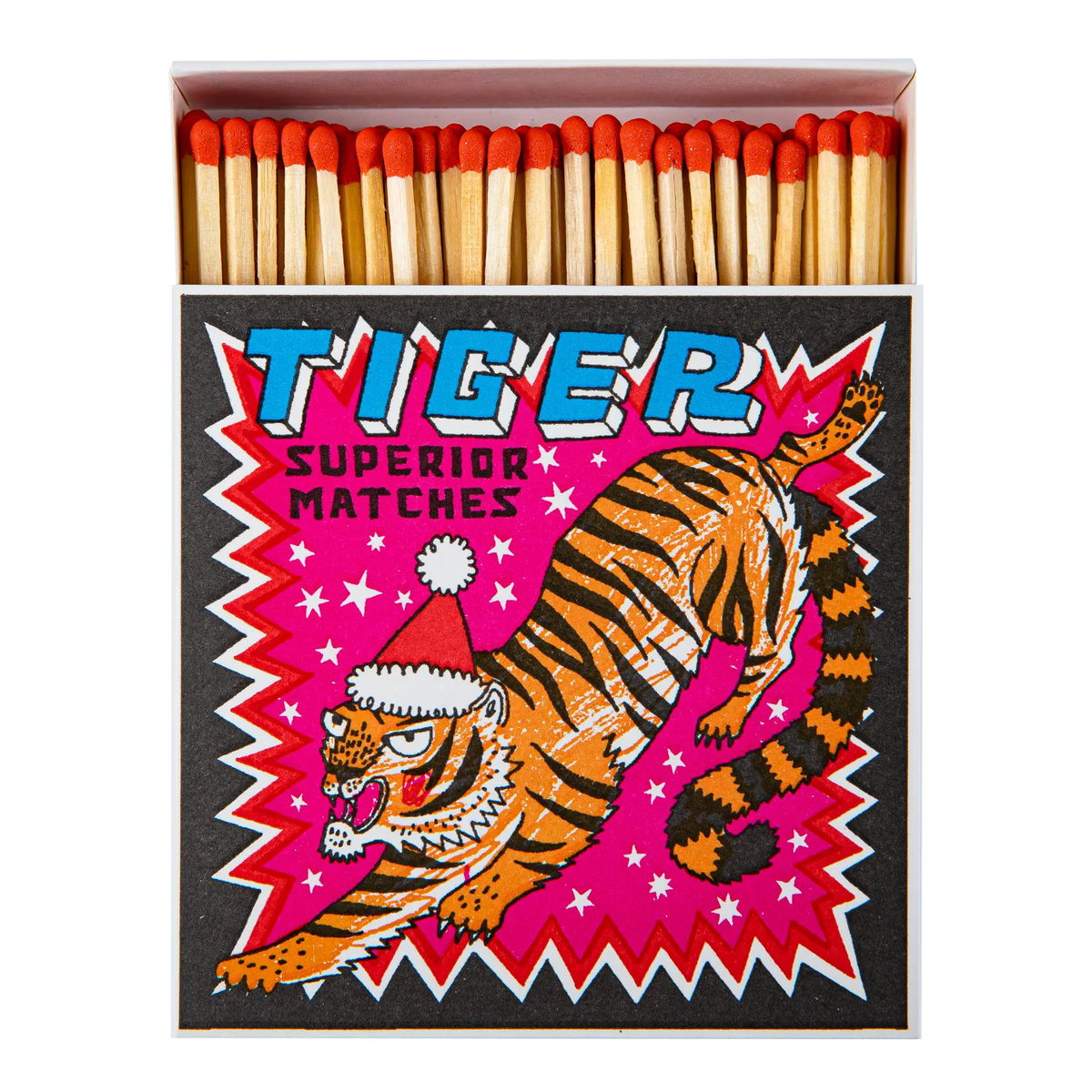 Archivist Lange Streichhölzer „Festive Tiger“ | in Square Matchbox | Archivist