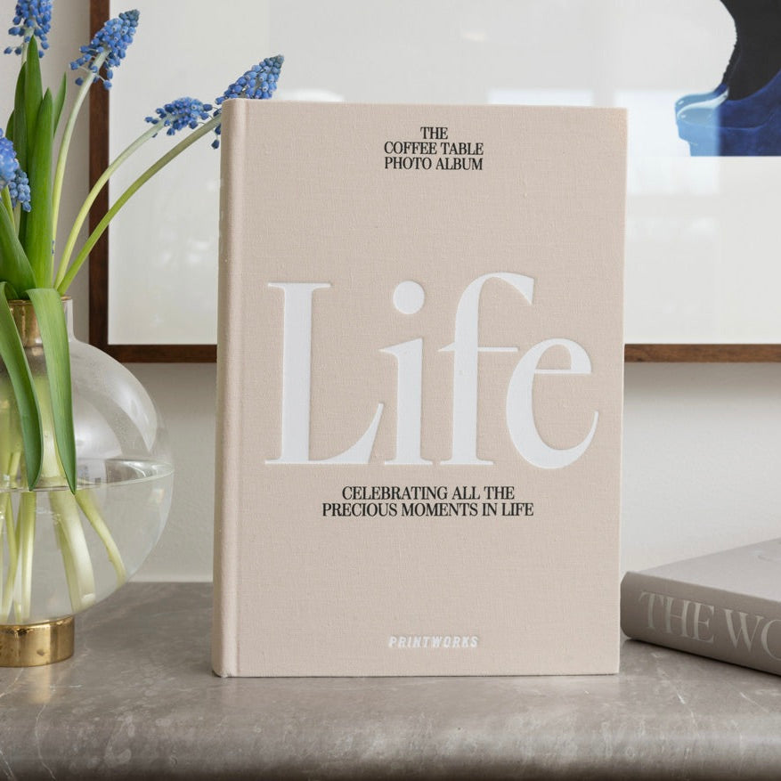 PRINTWORKS Fotoalbum "Life" (Beige) | PRINTWORKS | Album mit elegantemStoffeinband