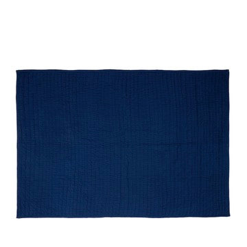 Hübsch Decke/Überwurf „Pavillon Block Blau Multifarben“ | 140 × 200 cm | Hübsch