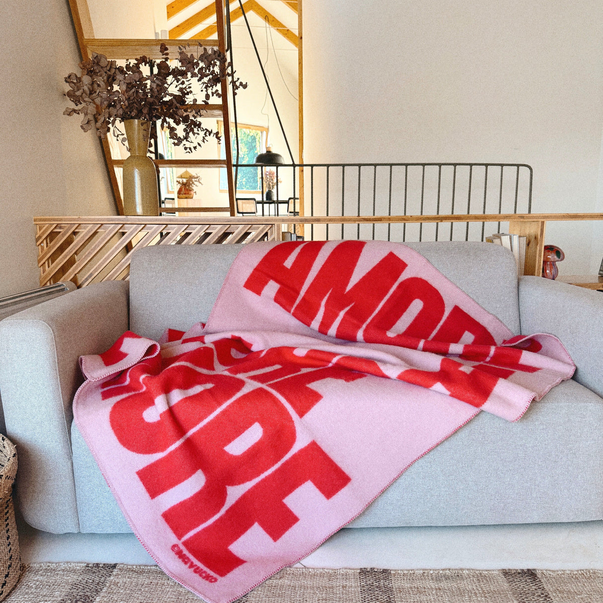 navucko Decke “Amore” Rosa/Rot 130 x 200 cm | 100% Wolle | navucko