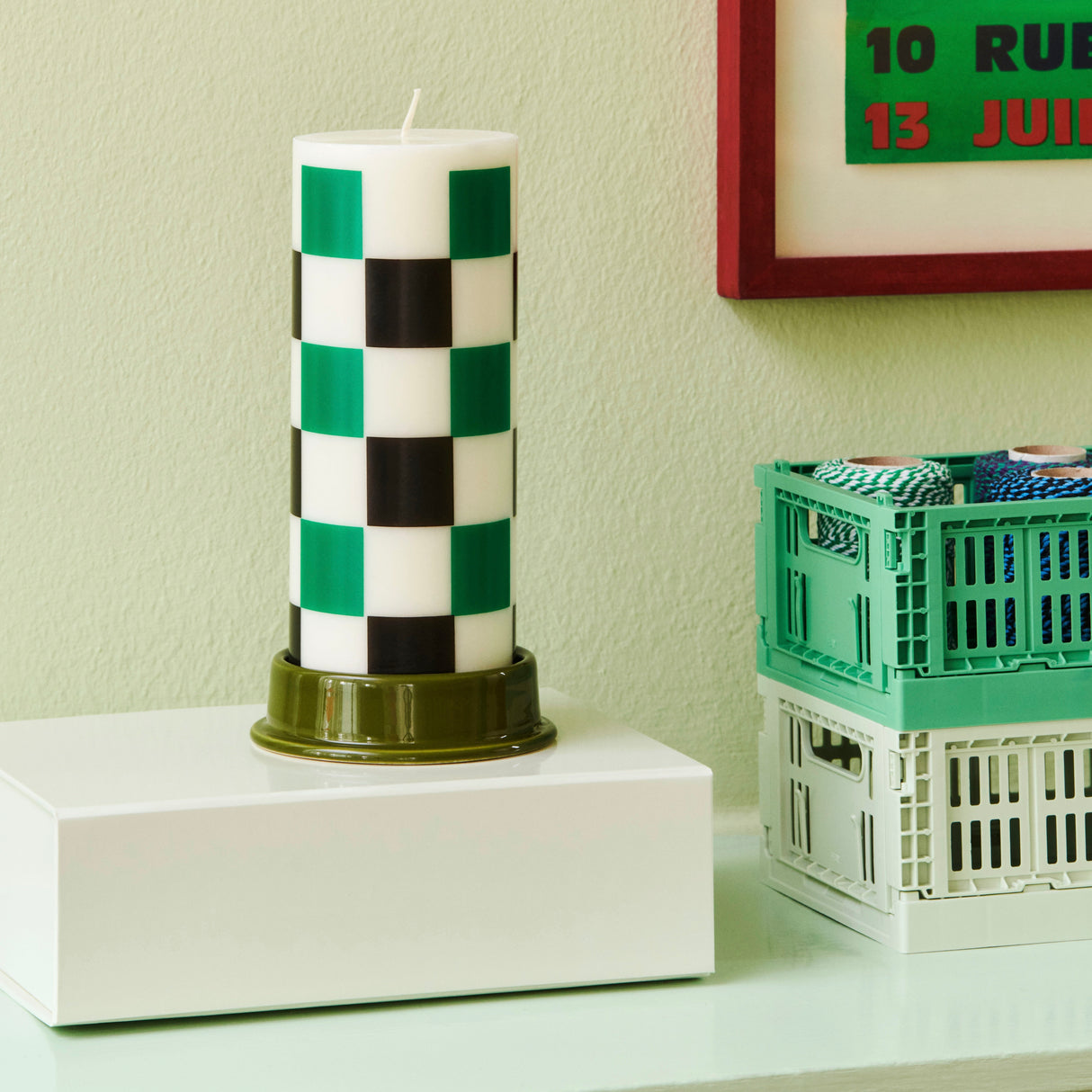 HAY Faltbox „Colour Crate Mini Dark Mint“ | 2er-Set in dunklem Mint | HAY