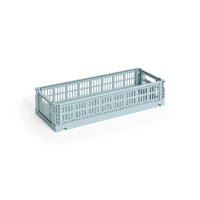 HAY Faltbox „Colour Crate Mini Oblong Dusty Blue“ | Praktisch & ruhig | HAY