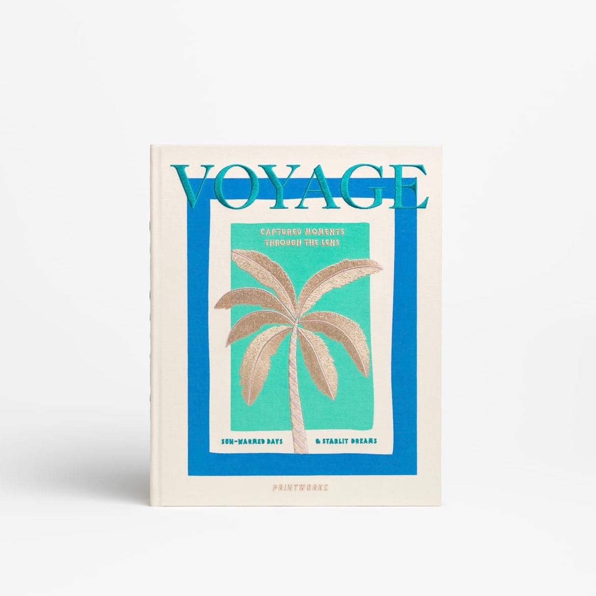 PRINTWORKS Fotoalbum “Embroided Voyage” | Besticktes Design | PRINTWORKS