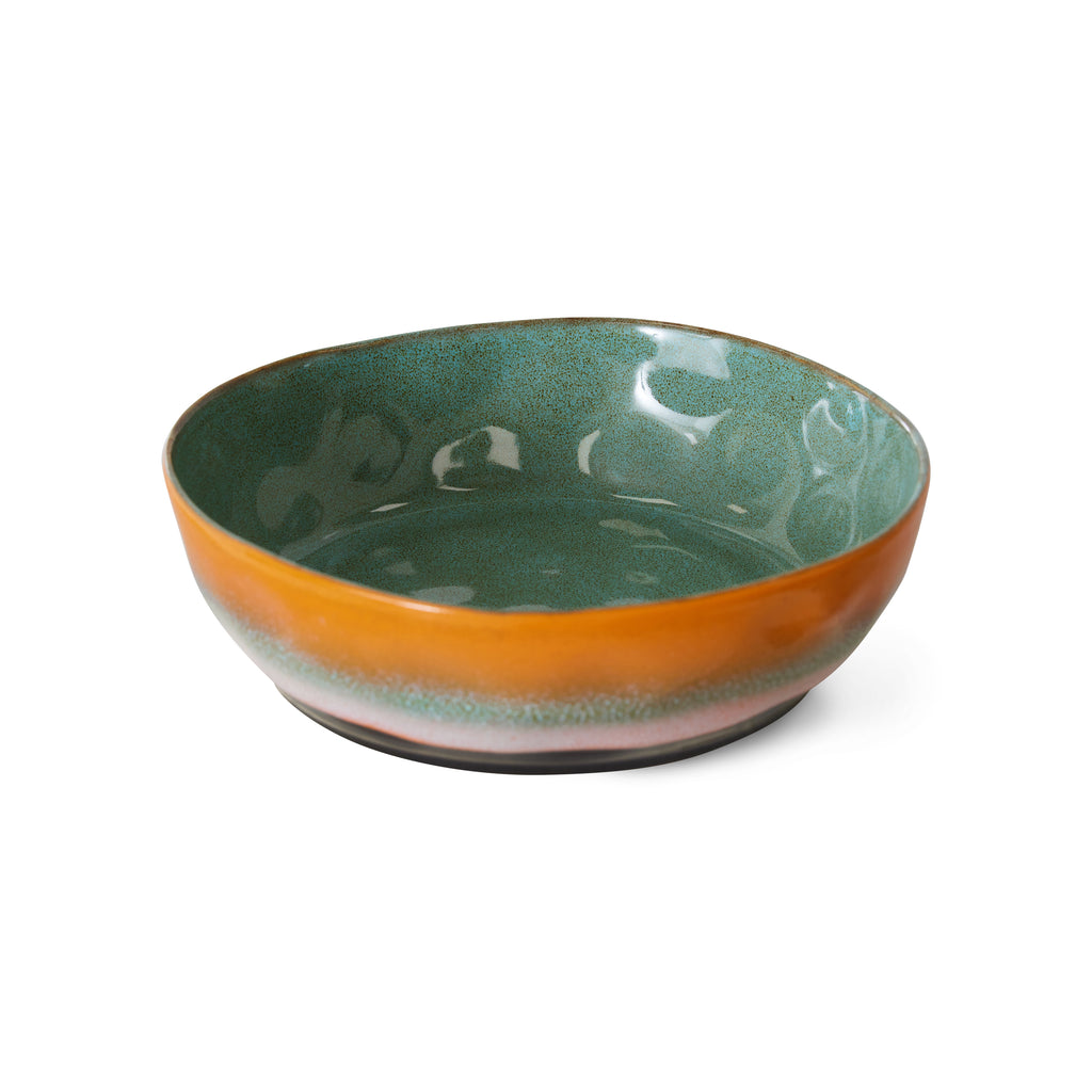 HKliving 2er Set Pasta Bowls HKliving "70s Ceramics Golden Hour" | 19,5cm Schalen aus Keramik im Retro-Design
