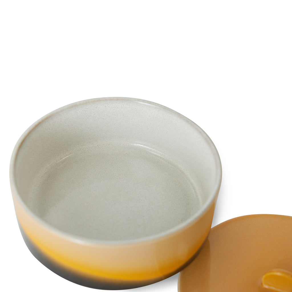 HKliving Bonbon Dose HKliving "70s Ceramics Sunshine" | 14x14x10cm Bonbonniere aus Steingut im Retro-Design