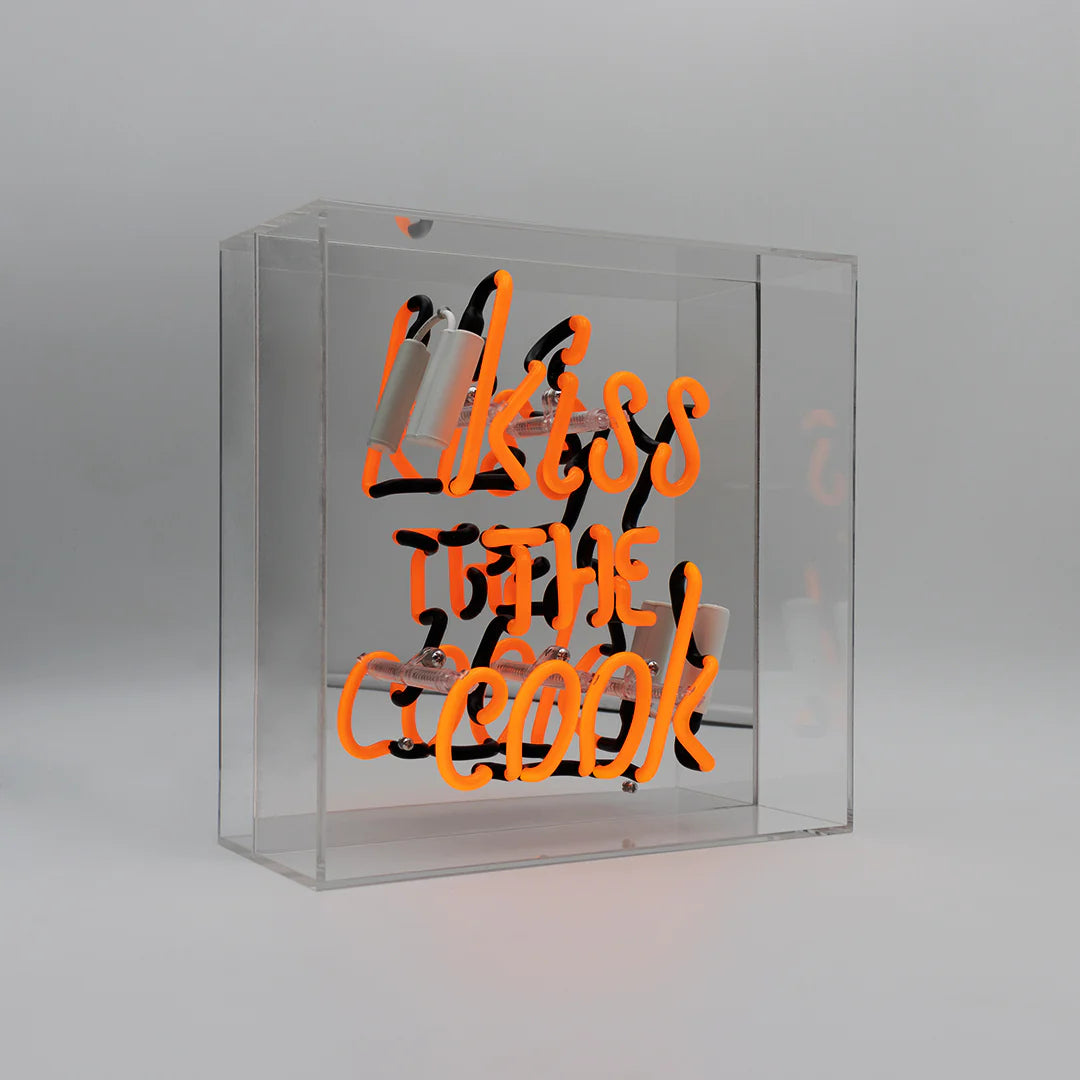 Locomocean Acrylic Box Neon „Kiss the Cook Orange“ | Locomocean | Neon Box für die Küche