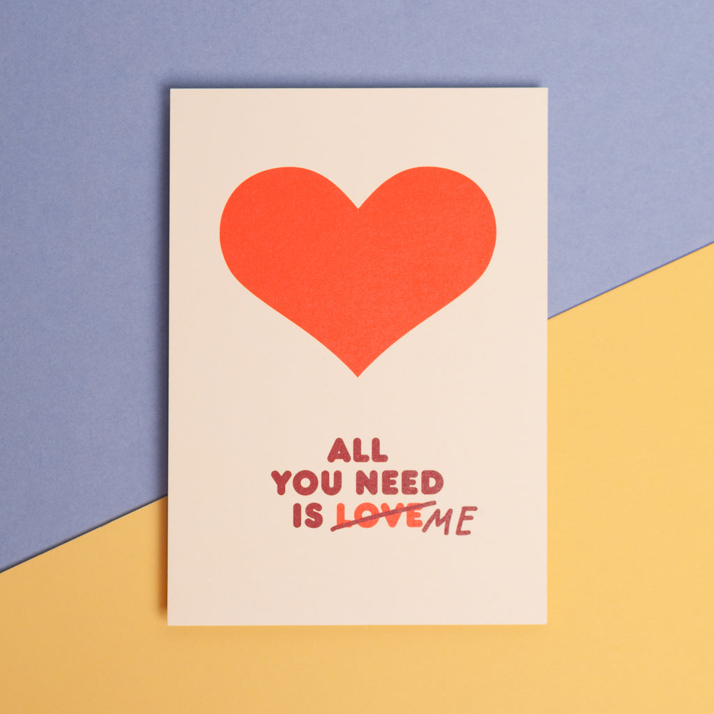 Edition SCHEE Postkarte Edition SCHEE "All you need is me" | Bunte DIN A6 Karte
