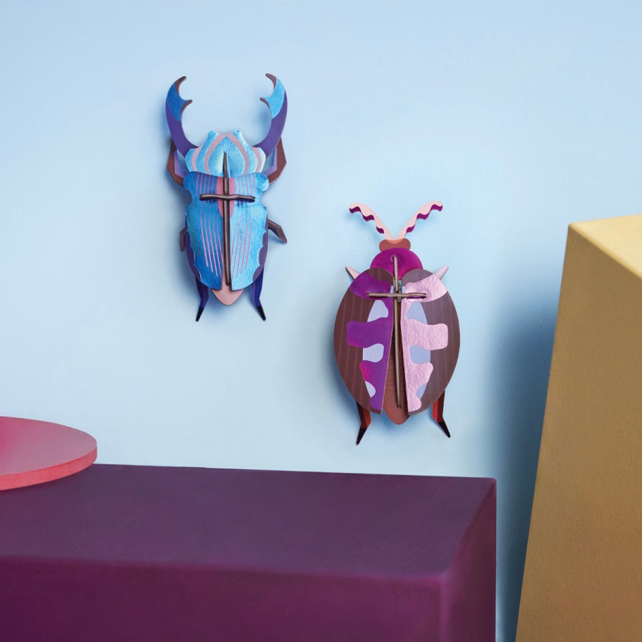Studio Roof Wanddeko “Azure Stag Beetle” | 3D Hirschkäfer | Studio Roof