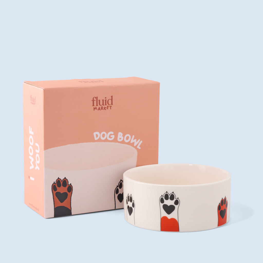 Fluid Market Napf „Dog Paws“ | Futternapf mit Pfotenmotiv | Fluid Market