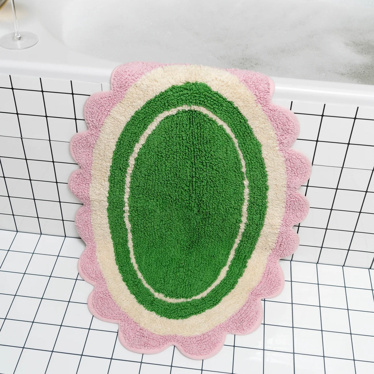 Tarta Gelatina Badematte “Carmen” Green | Weiche Baumwollmatte | Tarta Gelatina