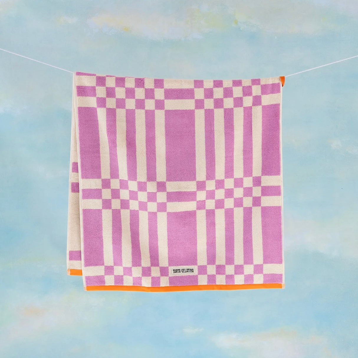Tarta Gelatina Badetuch “Marina Magenta” 70 × 140 cm | Weiche Bio-Baumwolle | Tarta Gelatina