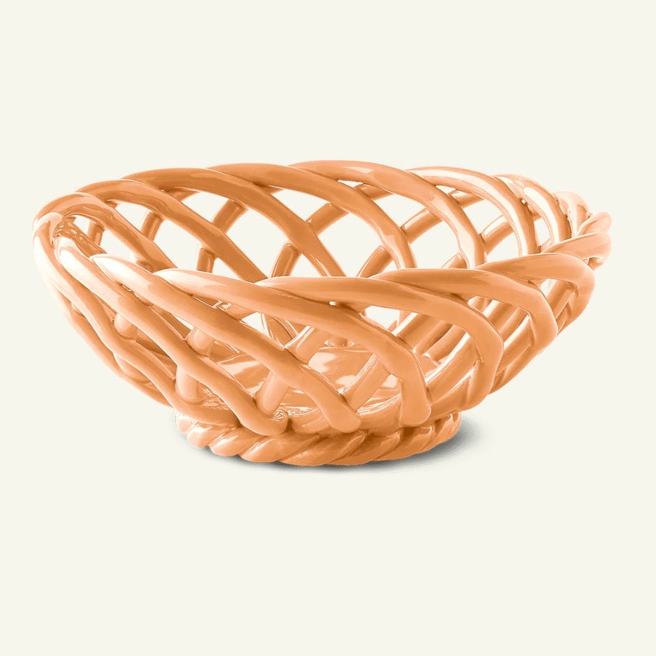 OCTAEVO Schale "Basket Sicilia Small (Tangerine)"| Obstkorb aus Keramik in orange