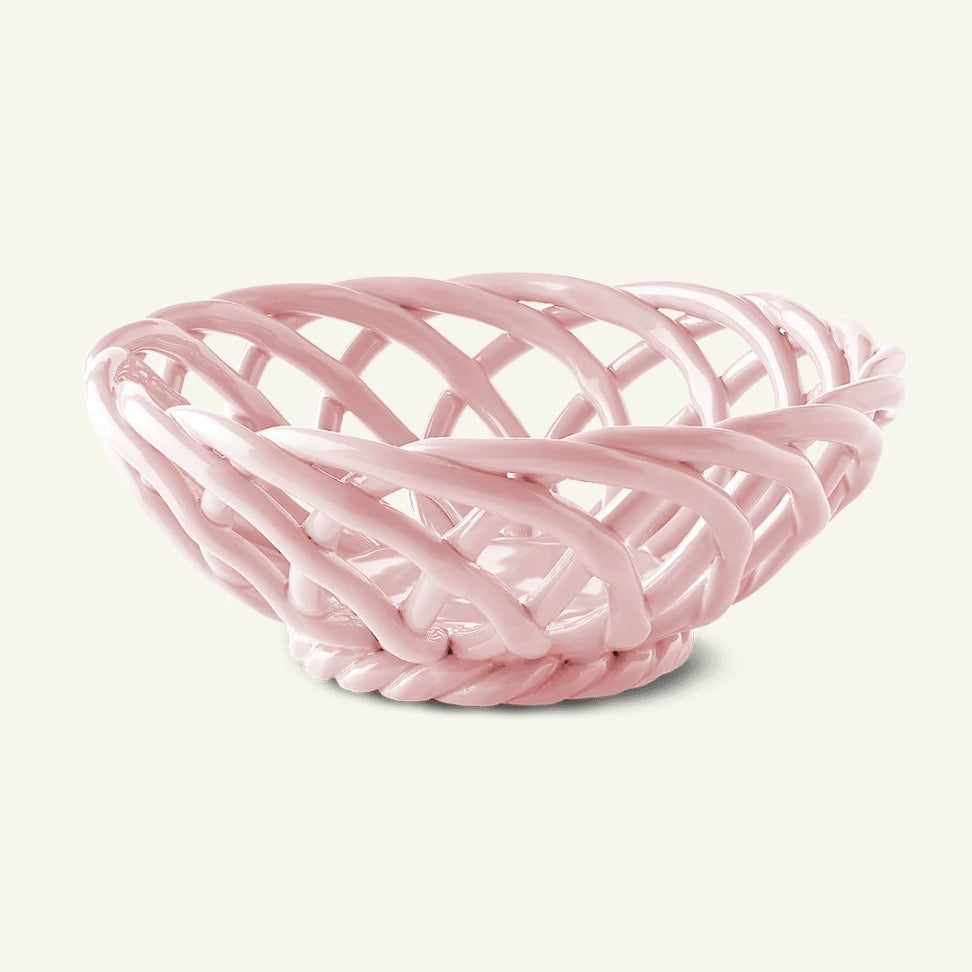 OCTAEVO Schale "Basket Sicilia Small (Pink)"| Obstkorb aus Keramik in pink