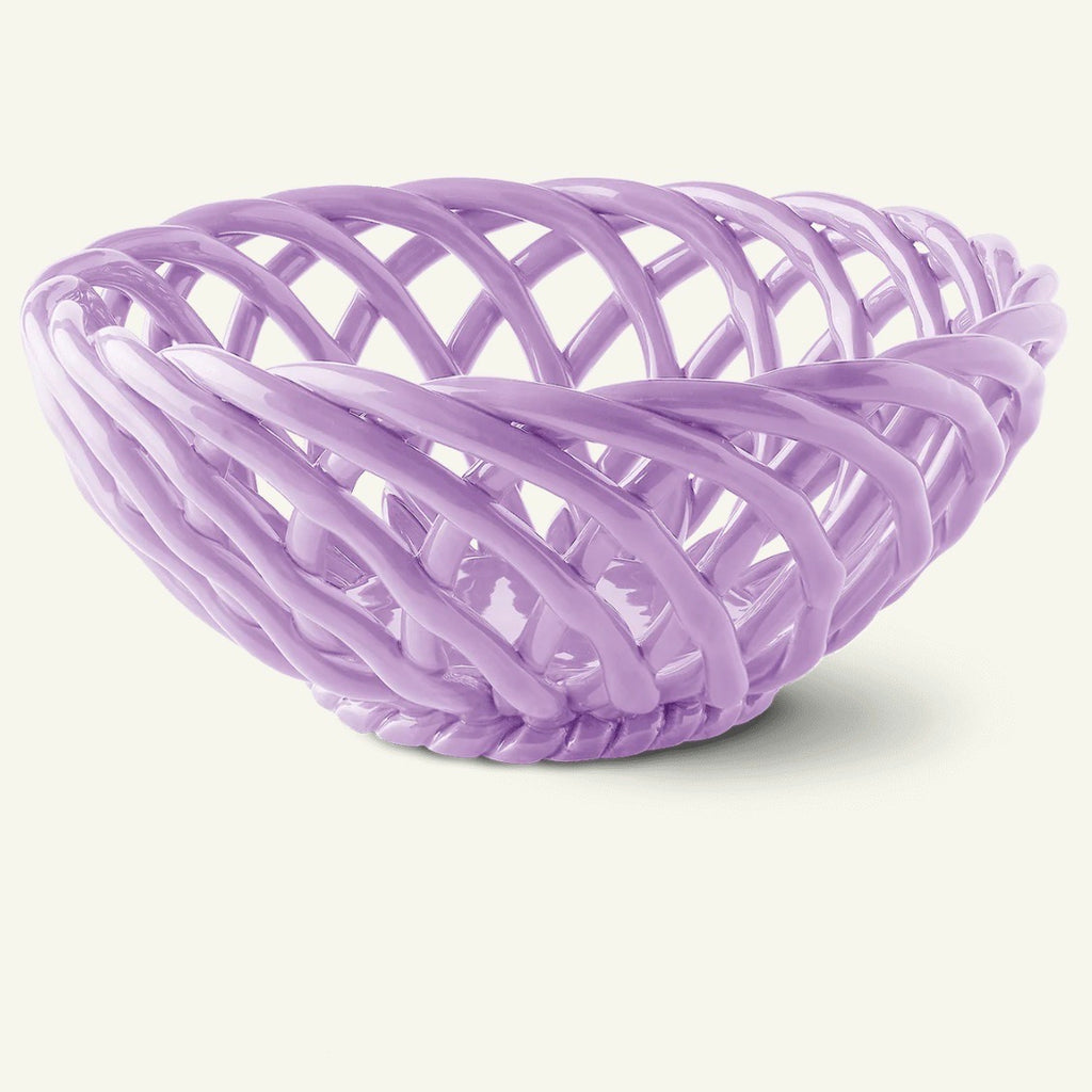 OCTAEVO Schale "Basket Sicilia Large (Lilac)"| Obstkorb aus Keramik in lila